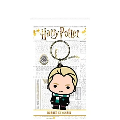 Image de Harry Potter Porte clés officiel en caoutchouc de style Chibi représentant Draco Malfoy