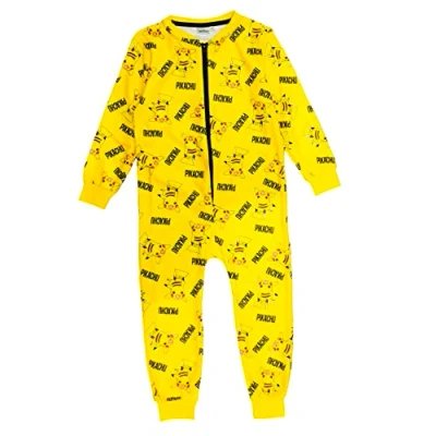 Image de Pokémon Grenouillère pour garçon, pyjama tout en un, âge 3 12 ans, jaune, 5 6 Years