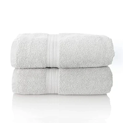 Image de Glart Lot de Serviettes Éponge Qualité Supérieure,Coloris : Blanc, 2 Draps Bain 70 X 200 cm