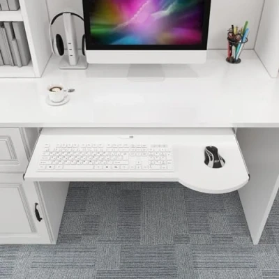 Image de GAMAK Support Clavier Coulissant sous Bureau, Ordinateur Ergonomique, Tablette Coulissante Souris pour de Clavier, (Color : White, Size 60cm)