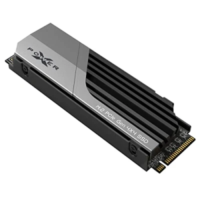 Image de Silicon Power XS70 SP02KGBP44XS7005 Disque Dur SSD avec dissipateur Thermique Compatible Playstation 5, Nvme PCIe Gen4 M.2 2280 Jeu Interne R/W jusqu&#039;à 7 300/6 800 Mo/s 2 to