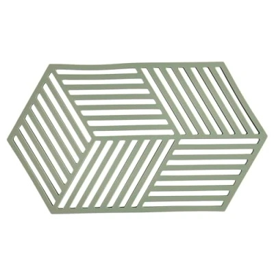 Image de Zone Denmark Dessous De Plat Hexagon en Silicone Design GéoméTrique Moderne Résistant À 250C Lave Vaisselle Dimensions 24 x 14 0,9 cm Romarin