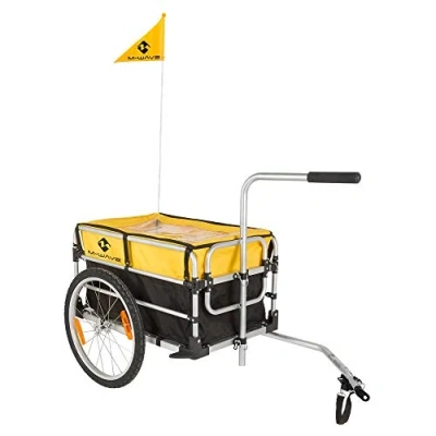 Image de M Wave 2 in 1 Fold Remorque à Bagages Pliante pour Bicyclette Mixte Adulte, Multicoloré, Taille Unique, 16400731