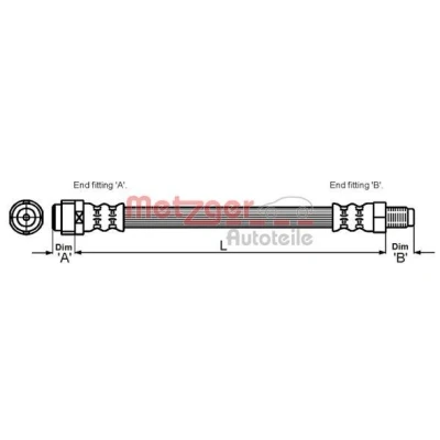 Image de METZGER 4110586 Flexible De Frein 310 M10 x 1 MERCEDES BENZ: Classe E Berline, A, Break