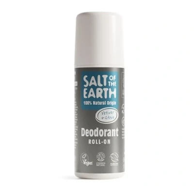 Image de Natural Deodorant Roll On for Men by Salt of the Earth, Pure Armour Vetitver &amp; Citrus Vegan, Long Lasting Protection, Leaping Bunny Approved, Made in UK 75ml