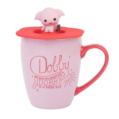 Image de Grupo Erik Mug Harry Potter avec Couvercle, Tasse Dobby en Céramique Café &amp; Thé, Idée Cadeau Geek, Anniversaire ou Noël