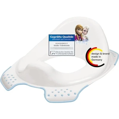 Image de KiNDERWELT Siège de toilette qualité supérieure pour enfants et bébés, design Disney La Reine des Neiges, blanc, pot les tout petits à partir 18 mois, lavable, antidérapant sans BPA