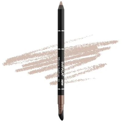 Image de Impala Crayon Pour les Yeux Waterproof Avec Gomme en Silicone 12 Beige Métallique Ligne Définie ou Effet Flouté Texture Crémeuse Facile à Appliquer Couleur Intense, Longue Durée,