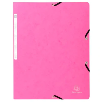Image de Exacompta Réf. 5519E Carton de 25 chemises à élastiques sans rabat pochettes en carte lustrée 400 g/m2 dimensions 24 x 32 cm pour documents au format A4 couleur jaune