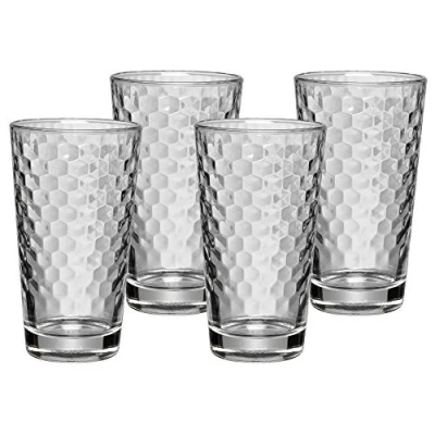 Image de WMF CoffeeTime Lot de 4 Verres à Eau en Cristal résistant la Chaleur 275 ML avec Motif nid d&#039;abeille pour Latte Macchiato, Cocktail, Passe au Lave Vaisselle