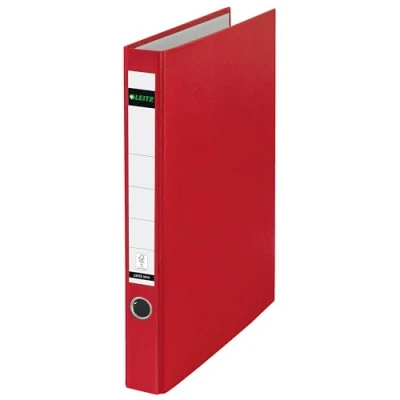 Image de LEITZ Classeur à anneaux plastique, format A4, rouge, mécanisme 2 en D, largeur de dos: 35
