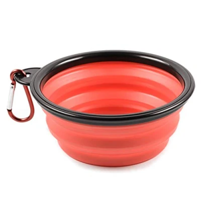 Image de PhoneNatic Gamelle Pliable en Silicone pour Chien et Chat Vert avec Mousqueton Taille S 350 ML