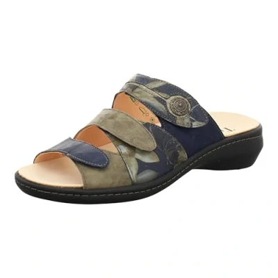 Image de THINK! Camilla chromfrei gegerbte nachhaltige Wechselfußbett, Mule Femme, 8040 Indigo/Kombi, 36 EU