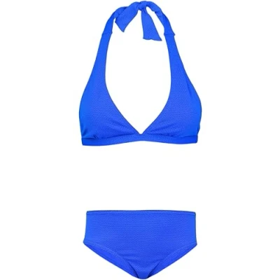 Image de Aquarti Set Bustier Slip de Bikini Maillots Bain Deux Pièces Filles Pièces, À Nouer Jacquard Points Bleu Ciel, 158