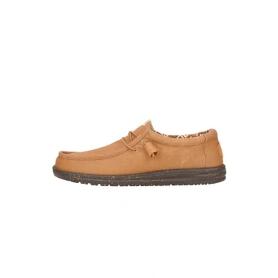 Image de HEYDUDE Wally Canvas Chaussures pour Hommes Baskets avec Semelles Confortables Style Mocassin, Nut, 43