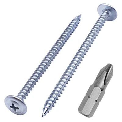 Image de Lot de 100 vis à bois en acier zingué 4,2 x 65 mm Tête réglage Phillips modifiée autotaraudeuse (100, mm)