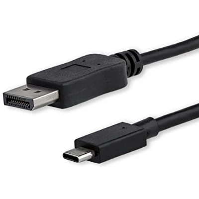 Image de StarTech.com Câble Adaptateur USB C vers DisplayPort 1.2 4K 60Hz 1m DP HBR2 Vidéo Type Alt Mode Moniteur Thunderbolt 3 Noir (CDP2DPMM1MB)
