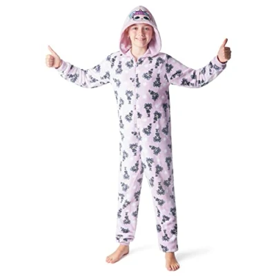 Image de L.O.L. Surprise! Pyjama Licorne, Combinaison Enfant des Poupées LOL avec Unicorn Et Kitty Queen, Surpyjama Polaire Capuche 4 12 Ans (Violet, 9 10 Ans)