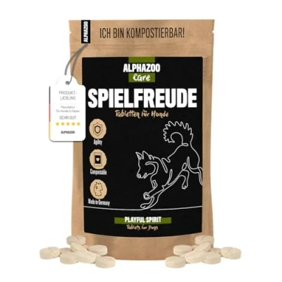 Image de alphazoo Spielfreude Comprimés pour articulations Chiens 50 pièces, avec Moule à lèvres Vertes, Griffe du Diable et MSM, favorise l&#039;exercice l&#039;agilité Chien, onglets de Poudre articulaire