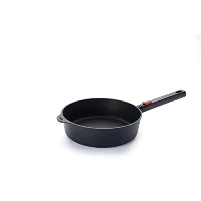 Image de Woll Eco Logic QXR Poêle en fonte à bord haut, inductive, Ø 24 cm, hauteur 7 avec manche amovible, convient pour tous les types de feux, sans PFAS, revêtement anti adhésif, d&#039;aluminium,