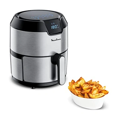 Image de Moulinex Easy Fry EZ401D10 Friteuse Unique 4,2 L 1500 W d&#039;air chaud Noir, Acier inoxydable Neuf