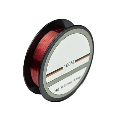 Image de HshDUti Fil de pêche monofilament 100 mètres Solide et résistant à l&#039;abrasion Rouge 0,8