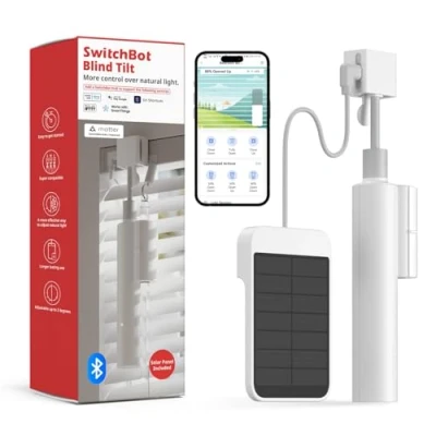 Image de Store vénitien motorisé SwitchBot Stores électriques intelligents avec la télécommande Bluetooth, l&#039;alimentation Solaire, réalisez l&#039;intégration Alexa &amp; Google Home grâce au Hub