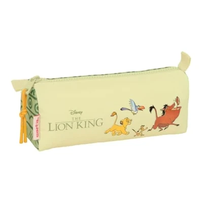 Image de Safta Mufasa Trousse à Crayons avec Fermeture éclair et Compartiment, idéale pour Les Enfants d&#039;âge Scolaire, Confortable Polyvalente, qualité résistance, 21 x 7 8 cm, Vert/Beige,