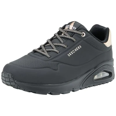 Image de Skechers Femme Uno Shimmer Away Basket, Noir/Blanc, 40 EU