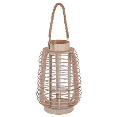 Image de Atmosphera Lanterne Rattan rotin H33 cm