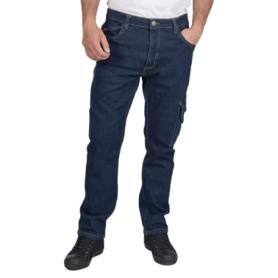 Image de Lee Cooper LCPNT239 Vêtements de travail pour hommes Sécurité Jean charpentier extensible Pantalon travail, Bleu Clair, 40W / 31L