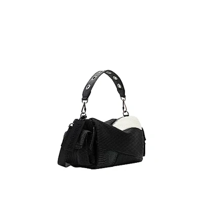 Image de Desigual Midsize Textured Patchwork Sac à main, Femme, Taille: One Size, Black