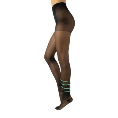 Image de CALZITALY PACK 1/2 Paires Collants de Contention avec Compression Forte 10 mm/Hg, S, M, L, XL, XXL, 3XL, 4XL 70 DEN Made in Italy (XL, Noir)