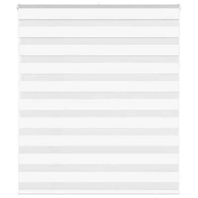 Image de vidaXL Store zèbre Blanc 120x100 cm Largeur du Tissu 115,9cm Polyester, à Enrouleur zébré, zébré pour fenêtre, vitre