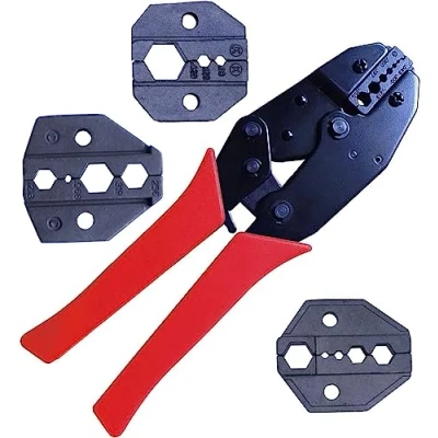 Image de Nikang Ensemble d&#039;outils de sertissage, 4 matrices interchangeables, connecteurs RF à sertir BNC TNC SMA UHF PL259 N F ST SC etc, pince ergonomique
