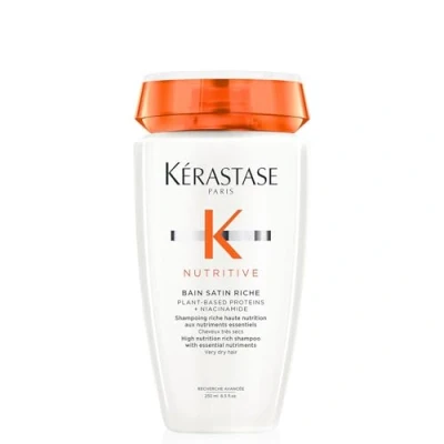 Image de KÉRASTASE Nutritive Bain Satin Shampoing Nourrissant aux Nutriments Essentiels Nourrit &amp; Protège Les Cheveux +56 % de Nutrition Immédiate 72h Secs Abîmés 250 ml