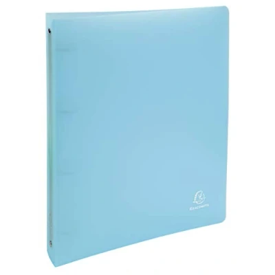 Image de Exacompta Réf. 51972E lot de 5 Classeurs 4 anneaux 30 mm en polypropylène dimensions 32 x 26,8 cm pour format A4 maxi 297 242 Chromaline pastel couleur bleu