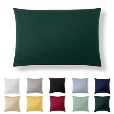 Image de Alreya Taie Oreiller 50x70 Coton Vert Forêt 100% Jersey Coton, Housse de Coussin cm, Taies d&#039;oreiller en avec Fermeture éclair 50 x 70 cm