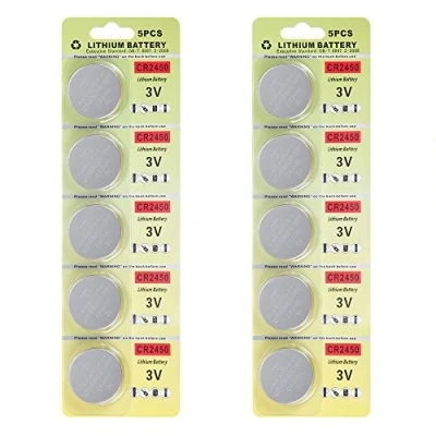 Image de Fortune CR2450 3V Lithium Battery,Electronic Button Cell Batteries for Toys Calculators Watches LED Light Candles (10 pcs)