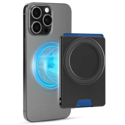 Image de PROfezzion Porte Cartes Fin antidérapant pour iPhone 16 Plus Pro Max 15 14 13 12 et étui Mag Safe, Compatible avec Support de téléphone Voiture Safe (Noir)