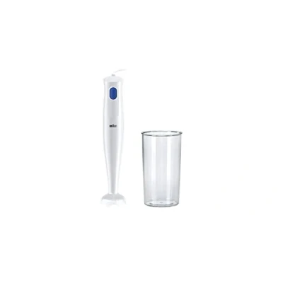 Image de Braun Mixeur plongeant MQ10.001PWH + gobelet doseur 600 ml, léger, Système EasyTwist pour un changement facile des accessoires, Technologie Splash Control