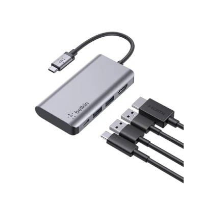Image de Belkin Hub USB C, Adaptateur multiport, Noir, 4 in 1