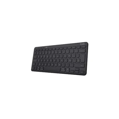Image de Trust Lyra Clavier Bluetooth QWERTY Espagnol, 85% Plastique recyclé, multidispositif, sans Fil Compact Rechargeable pour Windows, Mac, PC, Ordinateur Portable, Tablette, iPad, Android, iOS,