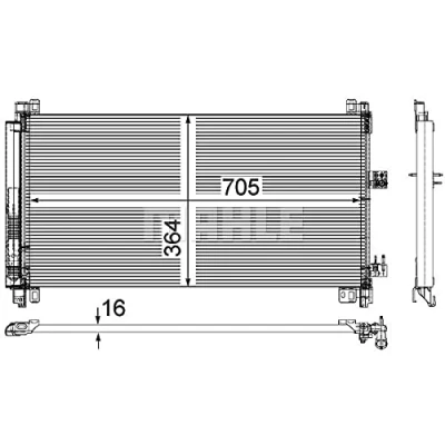 Image de MAHLE ORIGINAL AC 597 000P Condenseur De Clim avec déshydrateur 705 CITROËN: C5 III Break, 3, C6 Berline, PEUGEOT: 508 I 407 Coupe