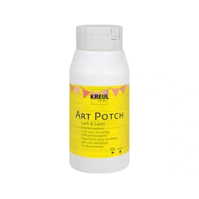 Image de KREUL 49253 Art Potch Vernis Colle transparent 750 ml à base d’eau pour la décoration et le serviettage Convient bois, céramique, pierre carton