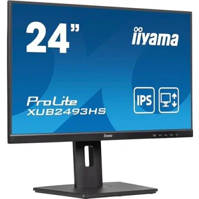 Image de Iiyama Ecran 23,8&#039;&#039; Noir Dalle IPS Ultra Mince 16:9 1920x1080 0.5ms 100Hz 250 CD/m² HDMI DP HPs 15cm Pied réglable en Hauteur + Pivot TCO XUB2493HS B6