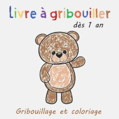 Image de Livre à gribouiller dès 1 an: de coloriage épais avec 50 jolis motifs simples gribouiller, colorier et apprendre les premiers mots