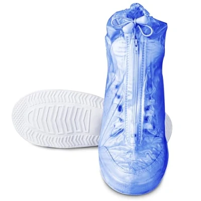 Image de SULPO Couvre chaussure impermeable Surchaussures réutilisables lavable impermeables Protege Protection pluie S (34 36) Bleu
