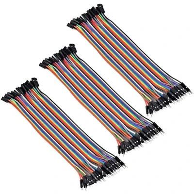 Image de Aihasd 120PCS 20cm Mâle à Femelle Dupont fil Cavalier câble pour Breadboard de test circuit
