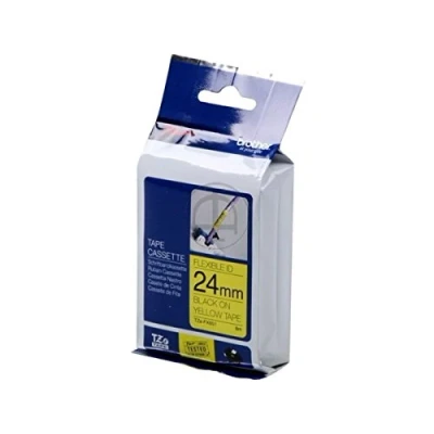 Image de Brother TZe FX651 Ruban original Laminé flexible 24 mm Noir sur fond Jaune 8M